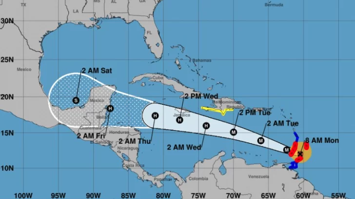 Onamet: El huracán Beryl a descendido a la categoría 3, sus efectos indirectos puedan sentirse sobre República Dominicana
